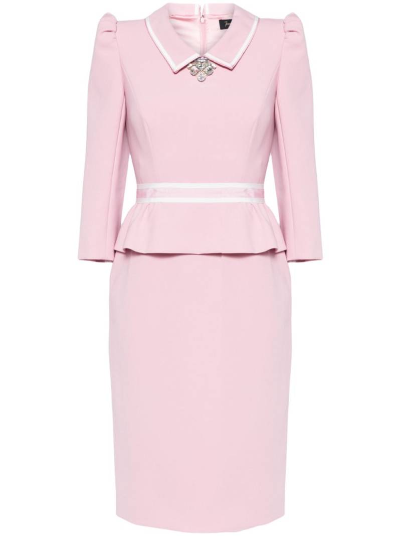 Jenny Packham Honeybee peplum-waist midi dress - Pink von Jenny Packham