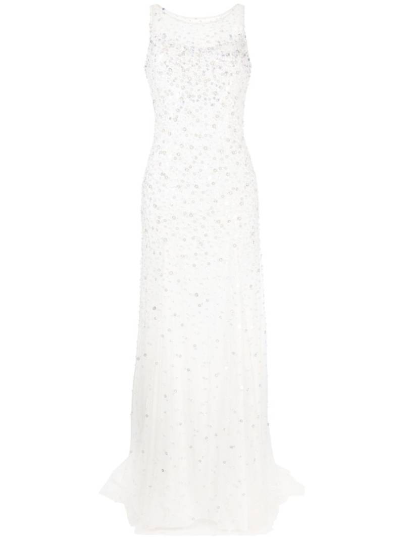 Jenny Packham Ida embellished pleated dress - White von Jenny Packham