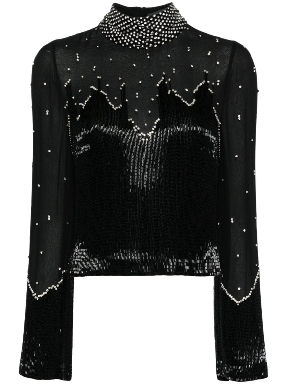 Jenny Packham Imagine beaded silk top - Black von Jenny Packham