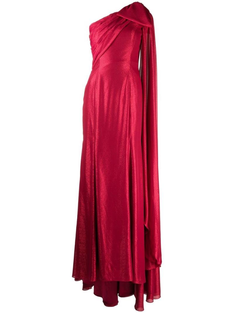 Jenny Packham Imogen one-shoulder draped gown - Red von Jenny Packham