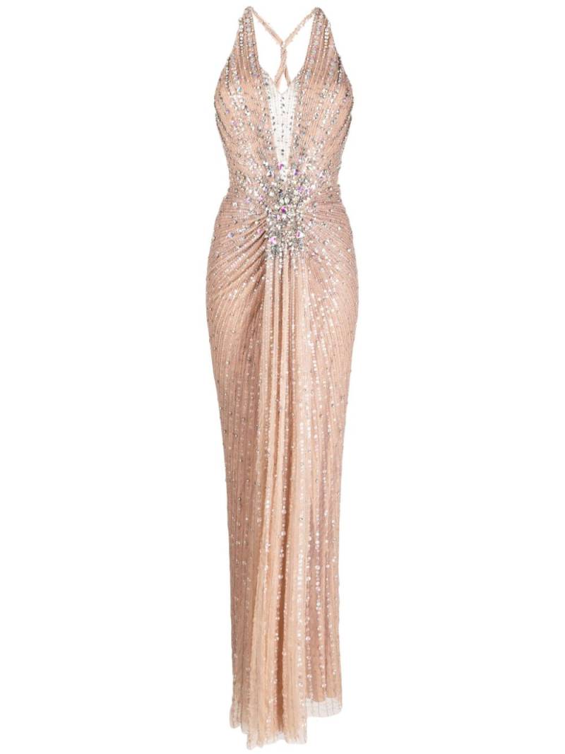 Jenny Packham Lana crystal-embellished dress - Neutrals von Jenny Packham