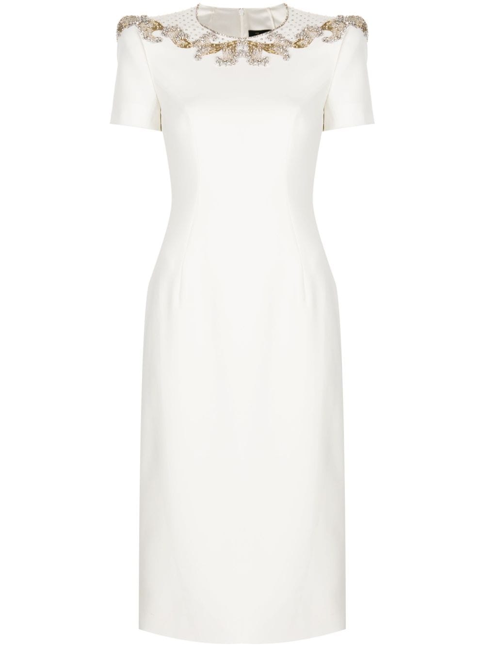 Jenny Packham Lana rhinestone-embellished midi dress - White von Jenny Packham