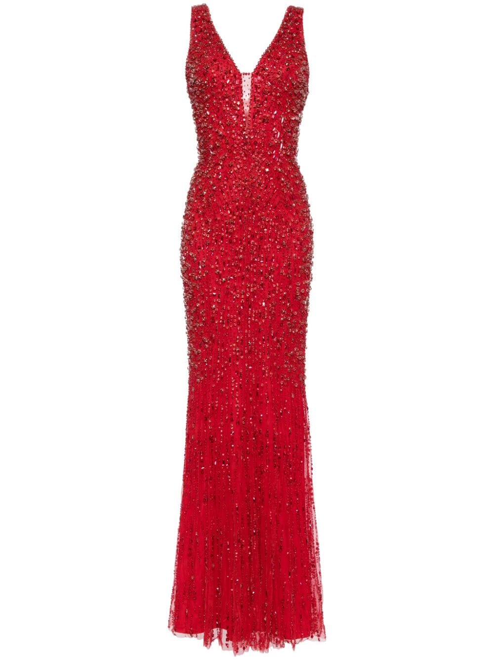 Jenny Packham Libra crystal satin gown - Red von Jenny Packham