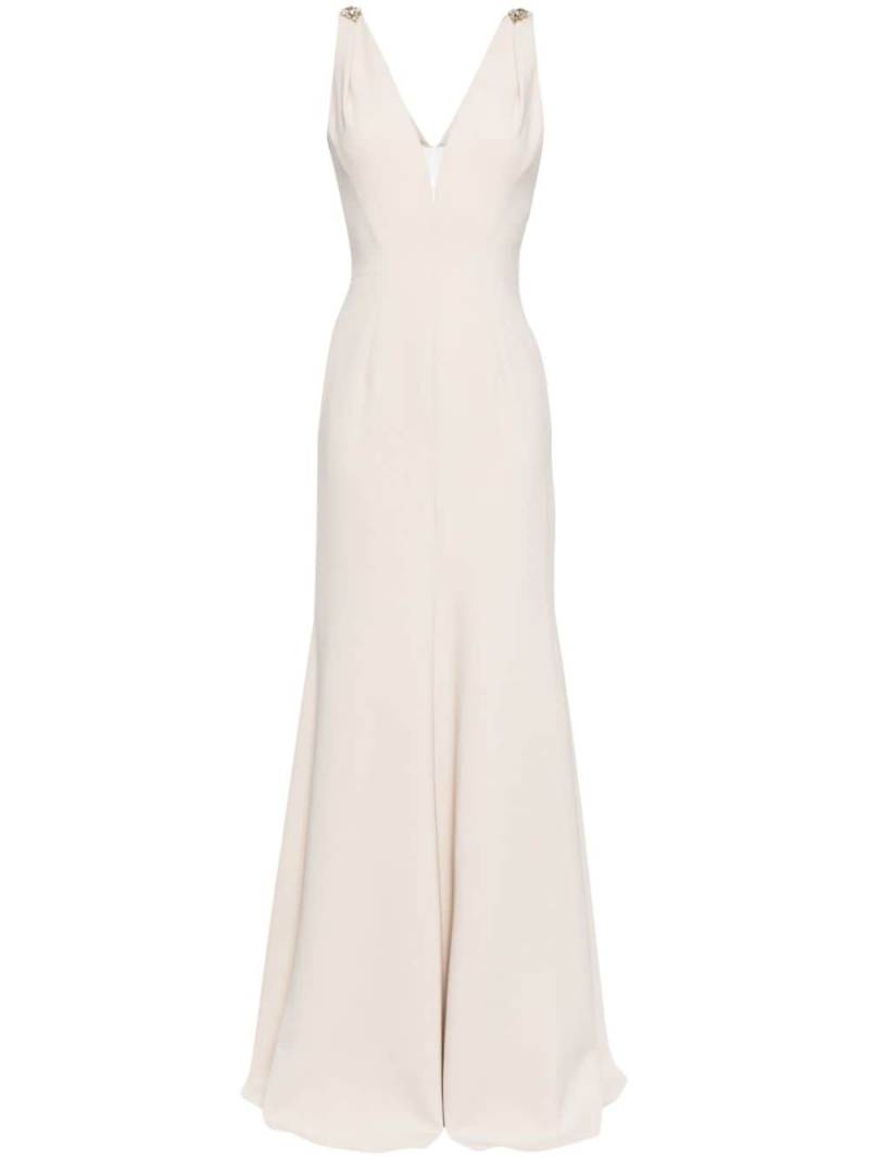 Jenny Packham Lola V-neck maxi dress - Neutrals von Jenny Packham