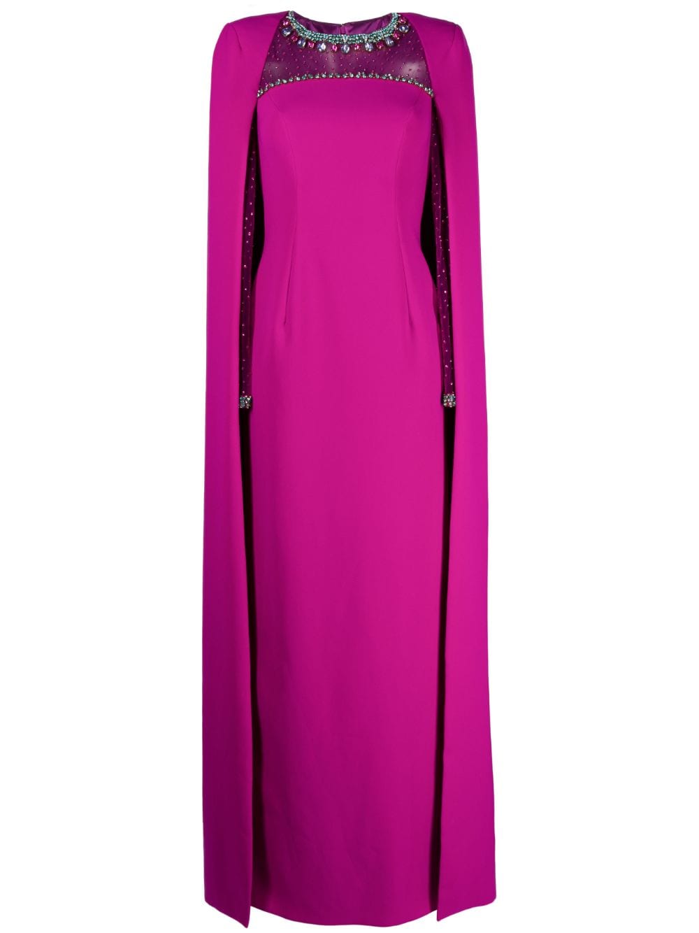 Jenny Packham Loretta crystal-embellished cape gown - Purple von Jenny Packham