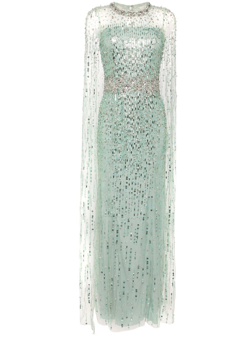 Jenny Packham Lux crystal-embellished sequinned gown - Green von Jenny Packham