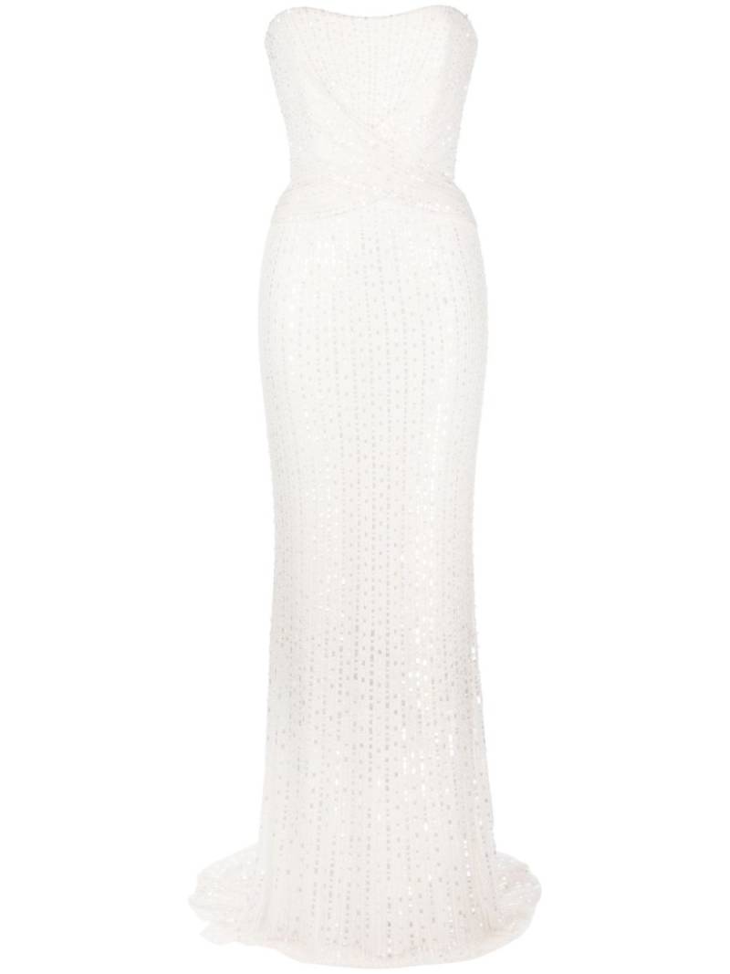 Jenny Packham Mia sequin gathered bridal gown - White von Jenny Packham