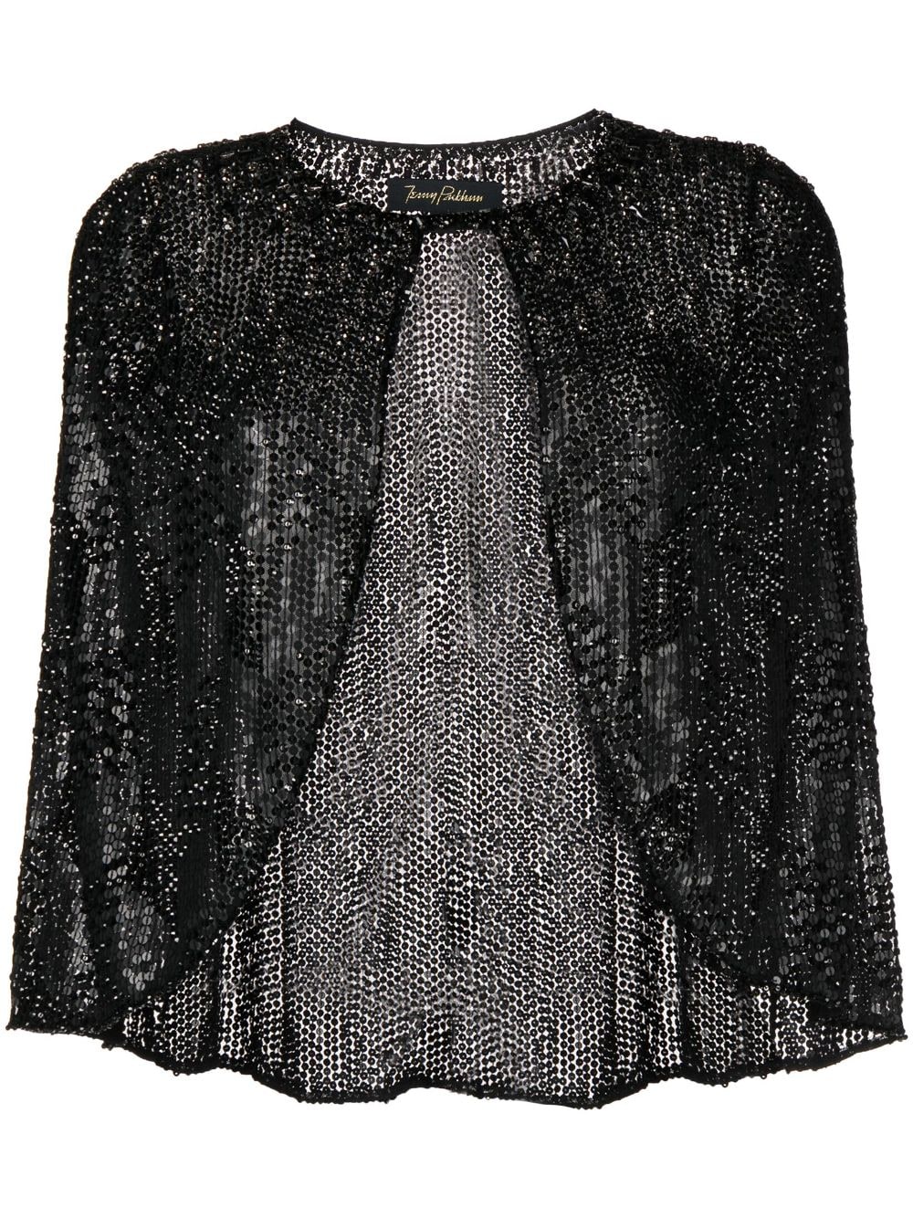 Jenny Packham Mimis sequin-embellished cape - Black von Jenny Packham