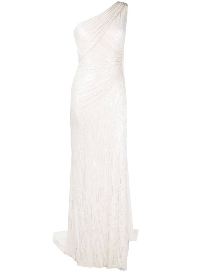 Jenny Packham Oline one-shoulder sequinned dress - White von Jenny Packham