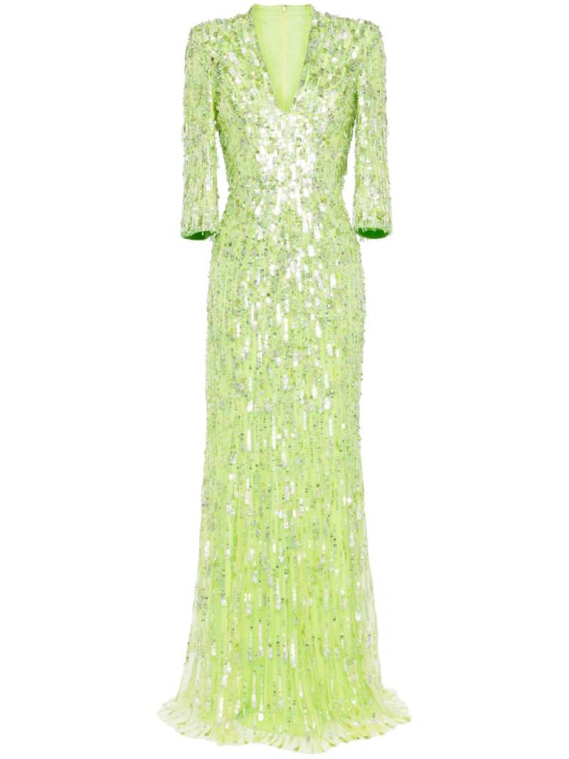 Jenny Packham Oscar sequin-embellished gown - Green von Jenny Packham