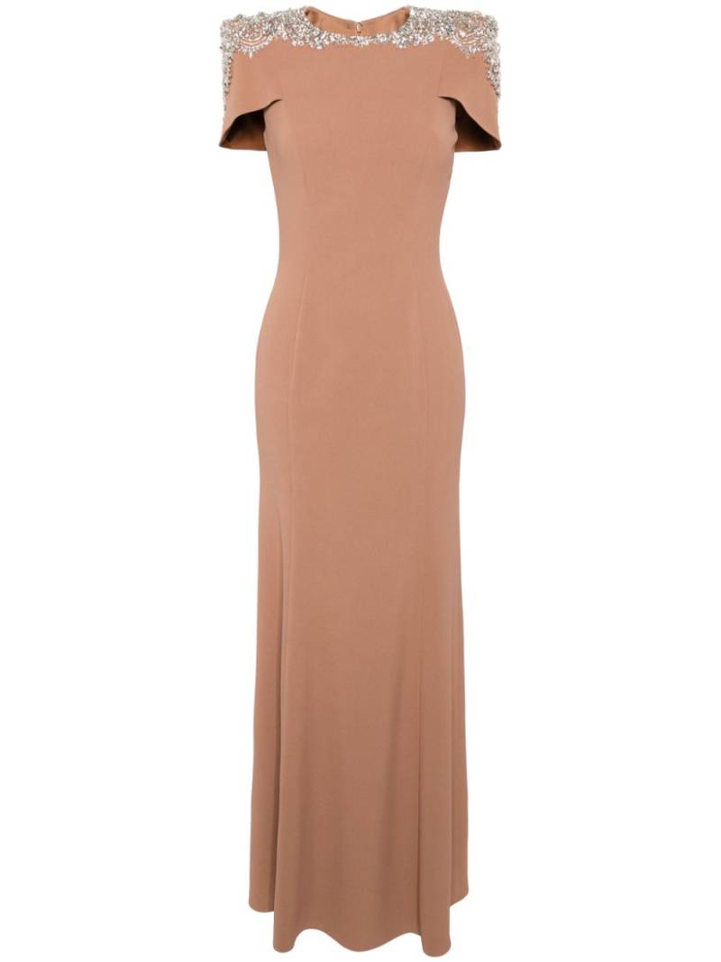 Jenny Packham Polaris crystal-embellished gown - Brown von Jenny Packham