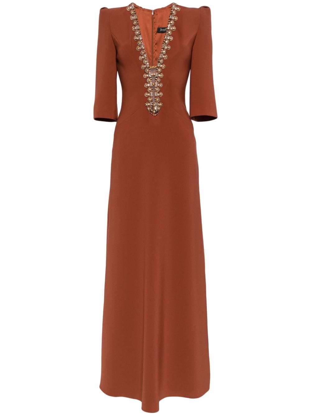 Jenny Packham Rive Gauche crystal-embellished gown - Brown von Jenny Packham