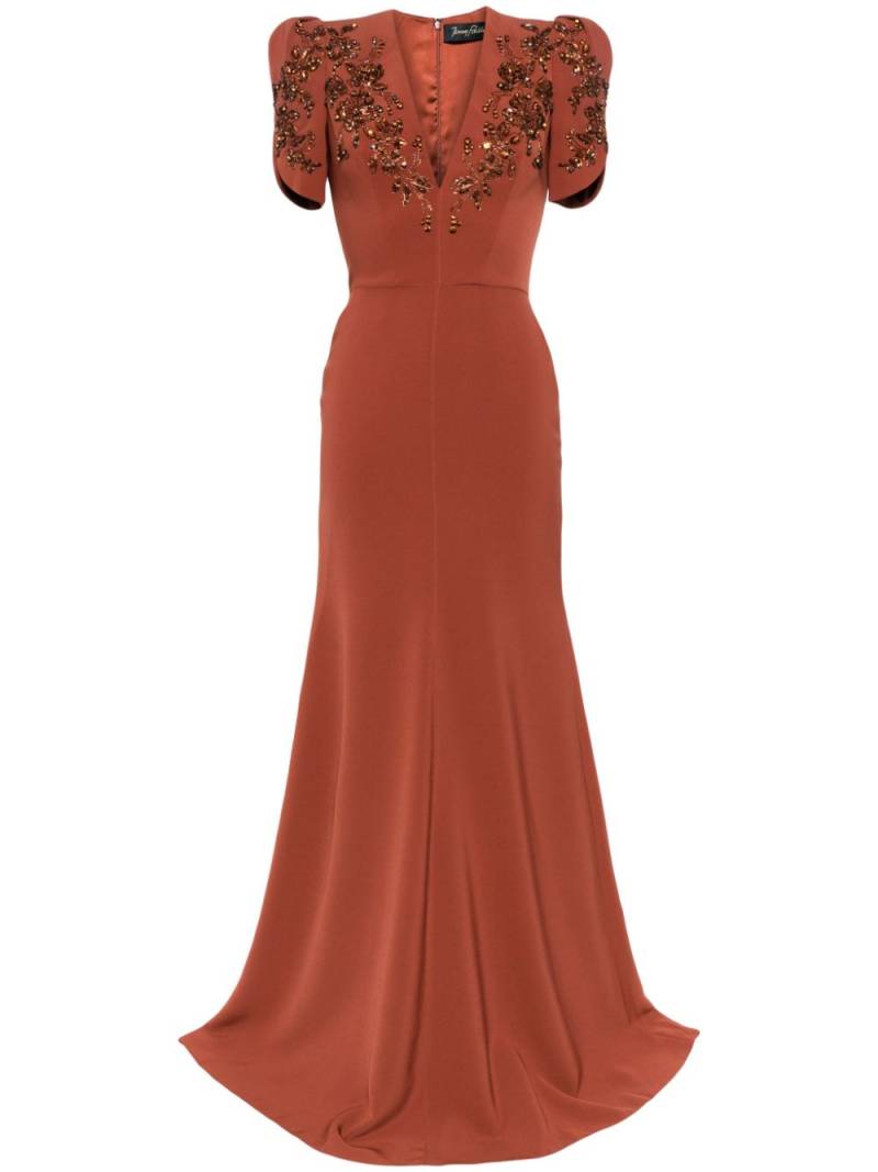 Jenny Packham Serenade crepe gown - Brown von Jenny Packham