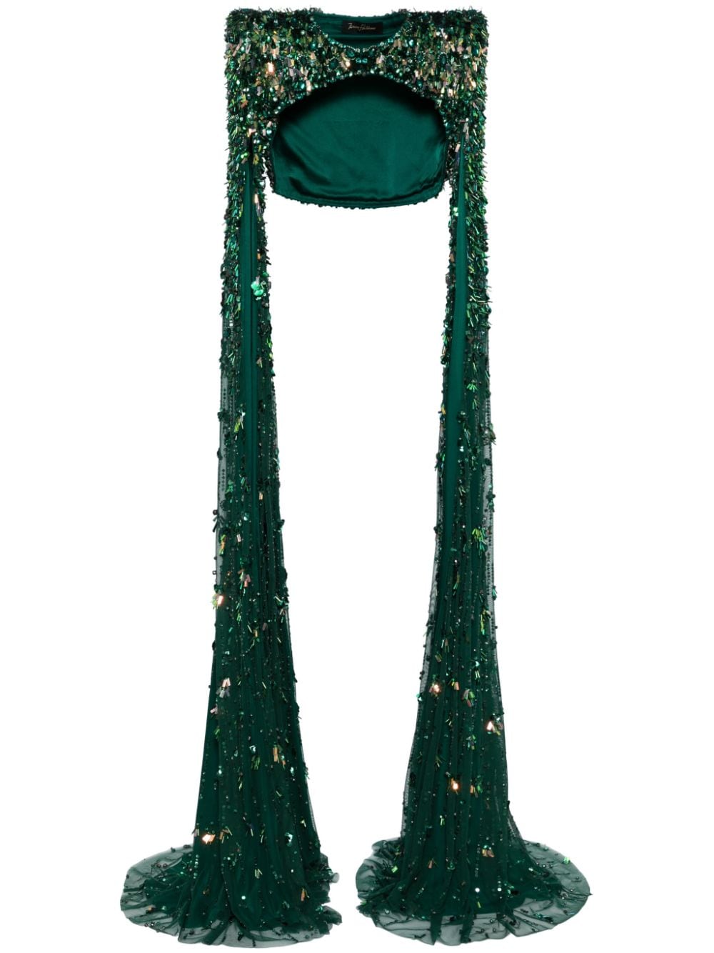 Jenny Packham Sharona sequinned cape - Green von Jenny Packham