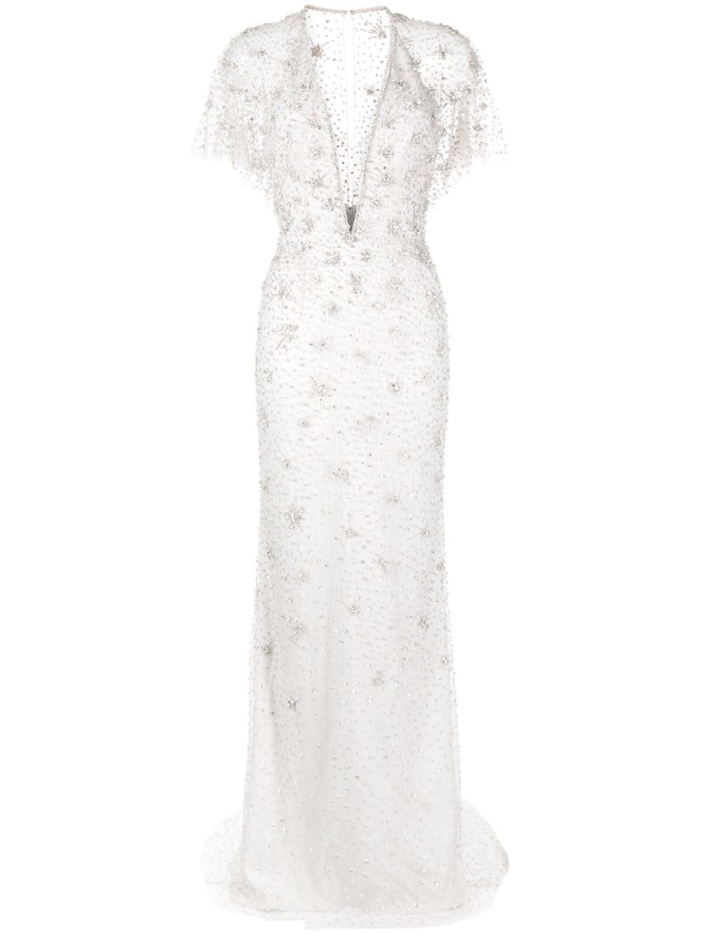 Jenny Packham Sofie crystal-embellished gown - Grey von Jenny Packham