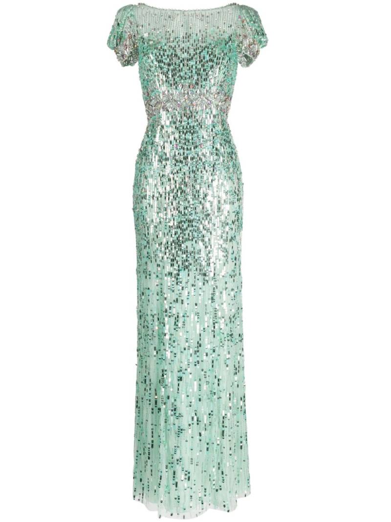 Jenny Packham Sungem sequin-embellished gown - Green von Jenny Packham