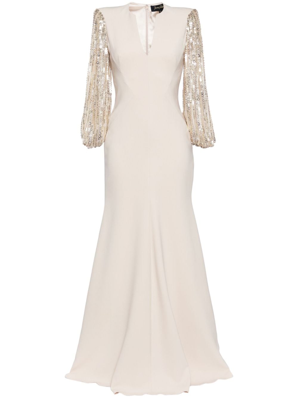 Jenny Packham The Swan sequin-sleeve maxi dress - Neutrals von Jenny Packham