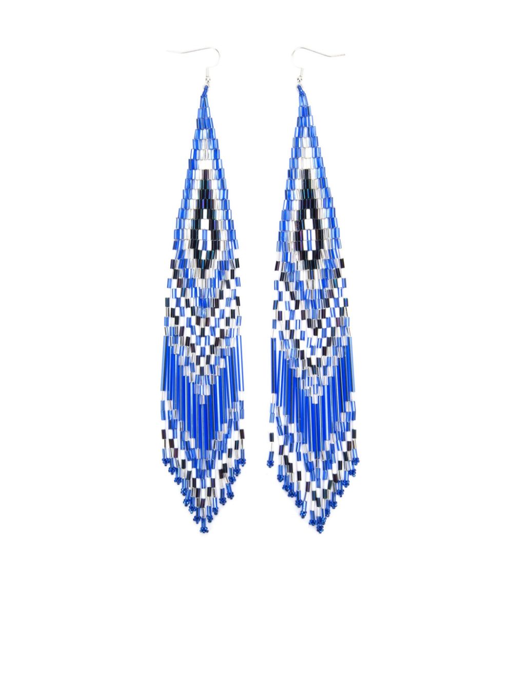 Jessie Western bead-chain earrings - Blue