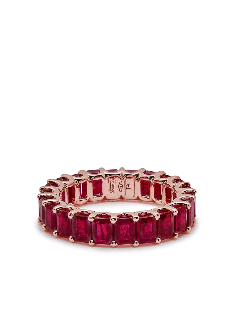 Jewels Aficionado 18kt rose gold Eternity ruby band ring - Pink von Jewels Aficionado