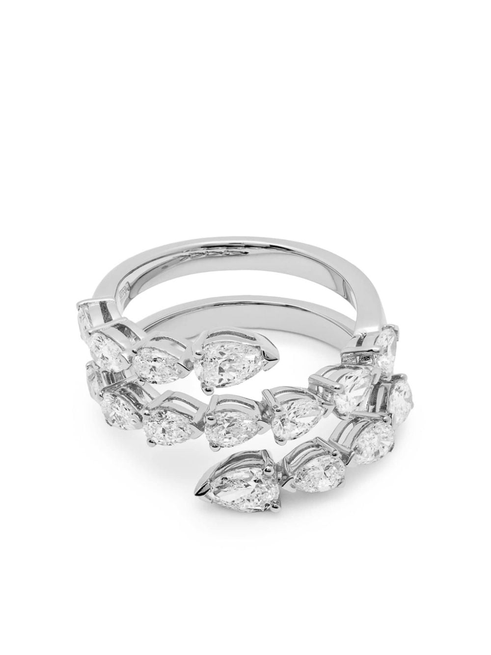 Jewels Aficionado 18kt white gold Twist diamond ring - Silver von Jewels Aficionado