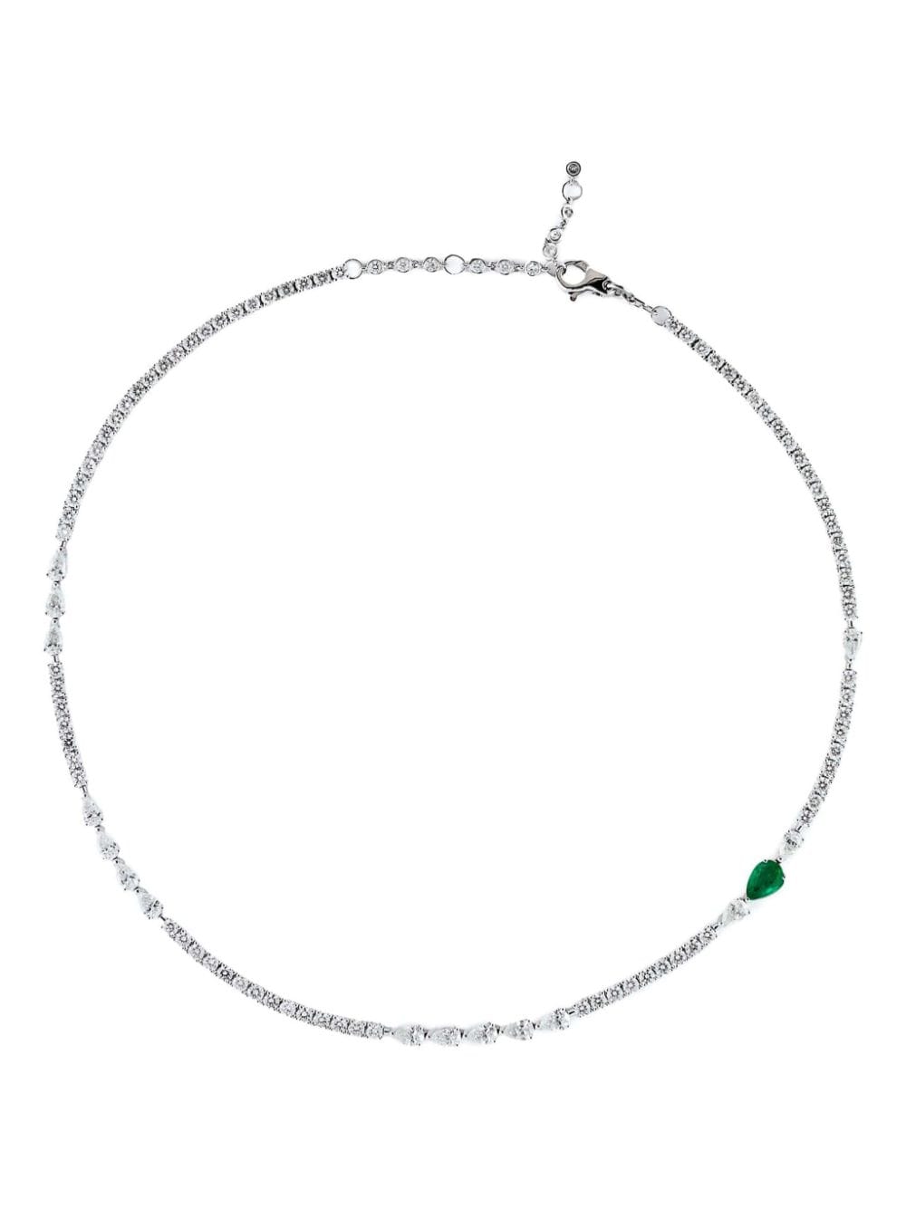 Jewels Aficionado 18kt white gold diamond and emerald necklace - Silver von Jewels Aficionado