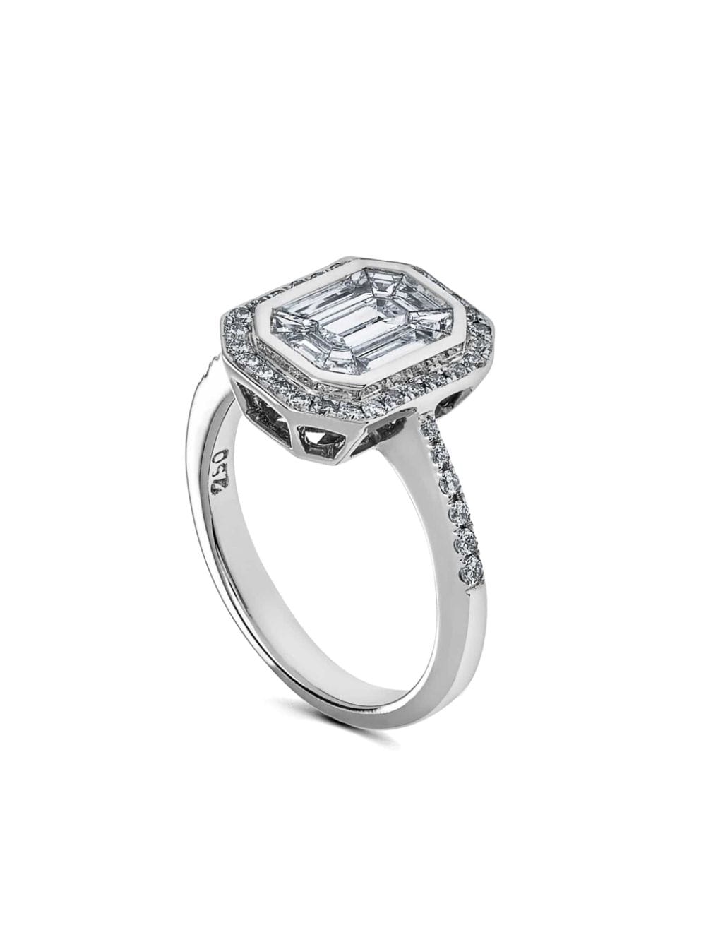 Jewels Aficionado 18kt white gold diamond halo ring - Silver von Jewels Aficionado