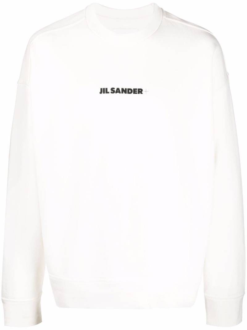 Jil Sander + logo-print crew neck sweatshirt - White von Jil Sander