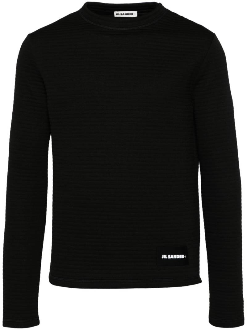 Jil Sander + texture long-sleeves T-shirt - Black von Jil Sander