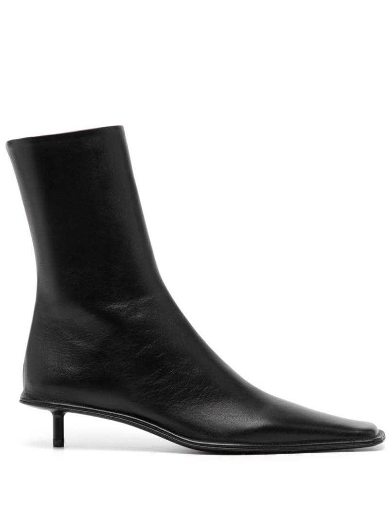 Jil Sander 25mm square-toe leather boots - Black von Jil Sander