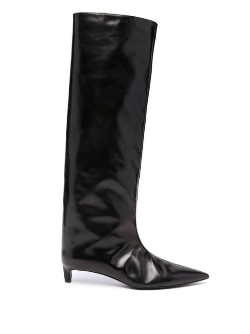 Jil Sander 45mm knee-high leather boots - Black von Jil Sander