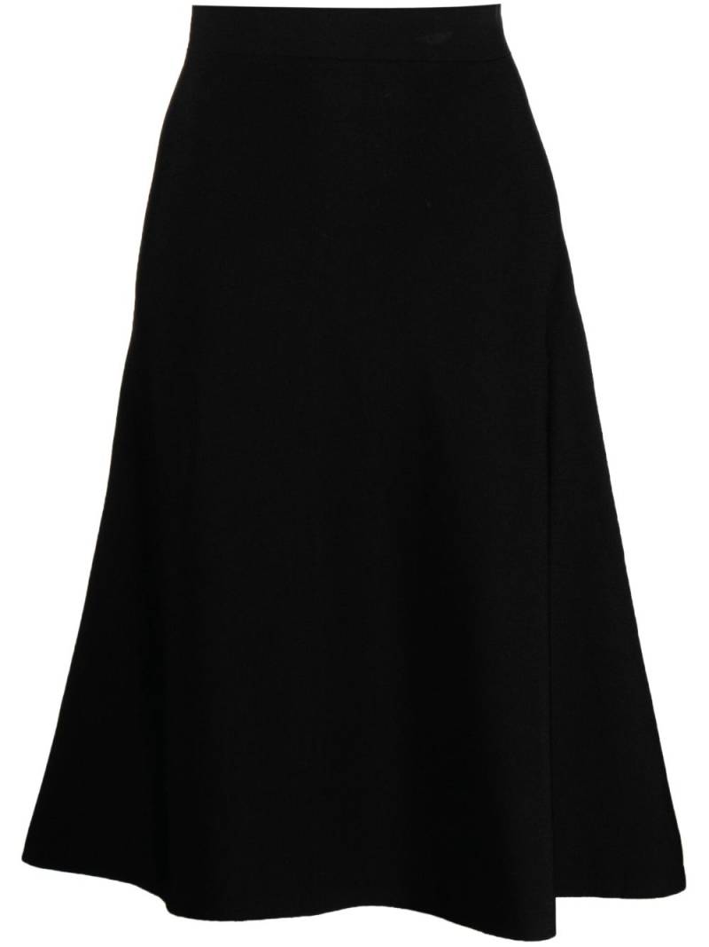 Jil Sander A-Line asymmetric midi skirt - Black von Jil Sander