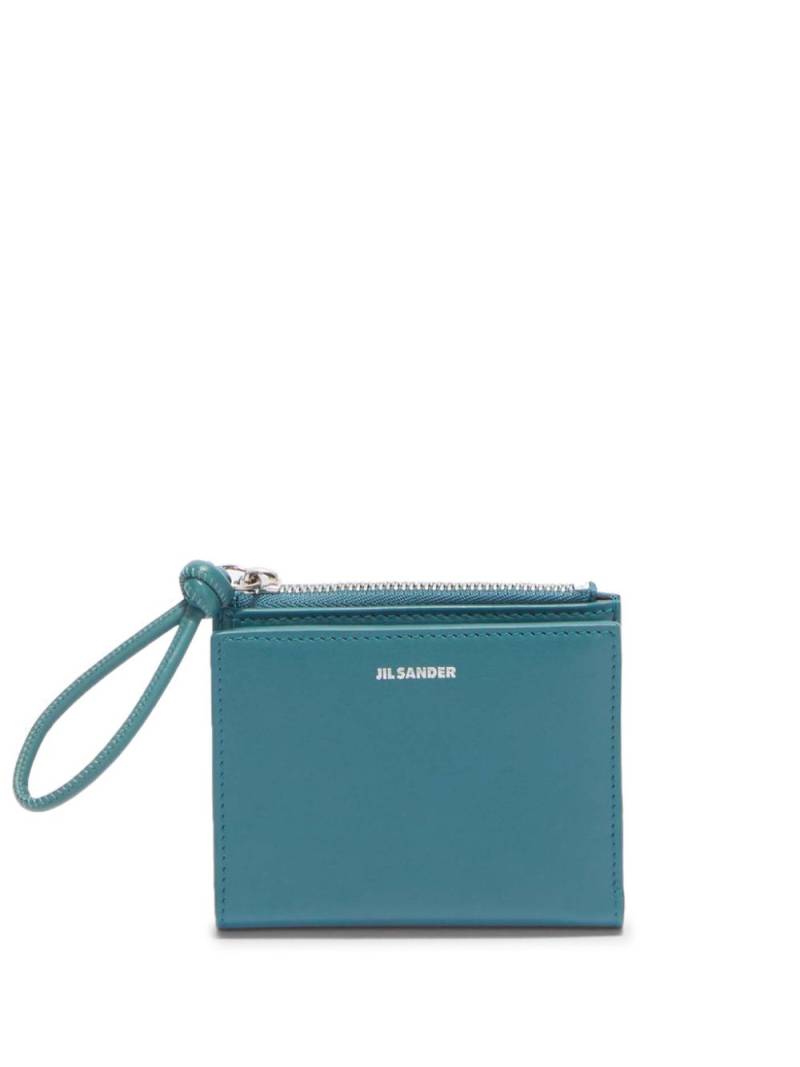 Jil Sander Giro mini leather wallet - Blue von Jil Sander