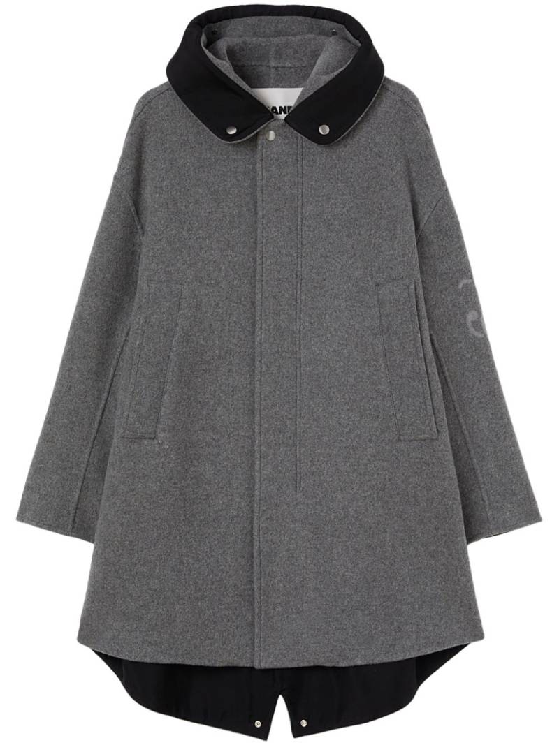 Jil Sander JW-print hooded parka coat - Grey von Jil Sander