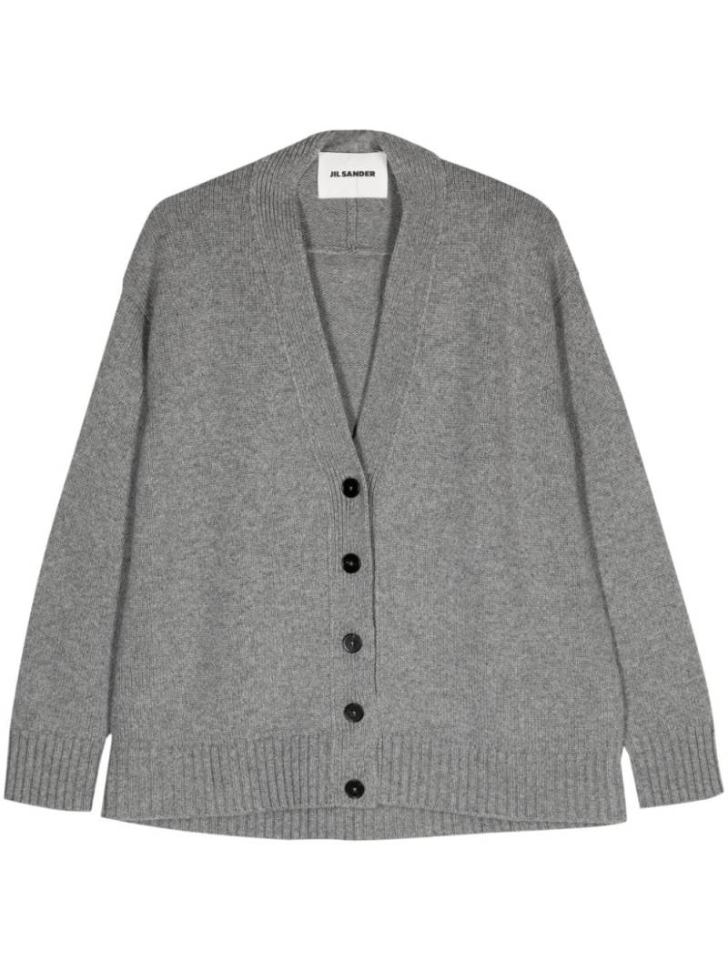 Jil Sander V-neck cashmere blend cardigan - Grey von Jil Sander