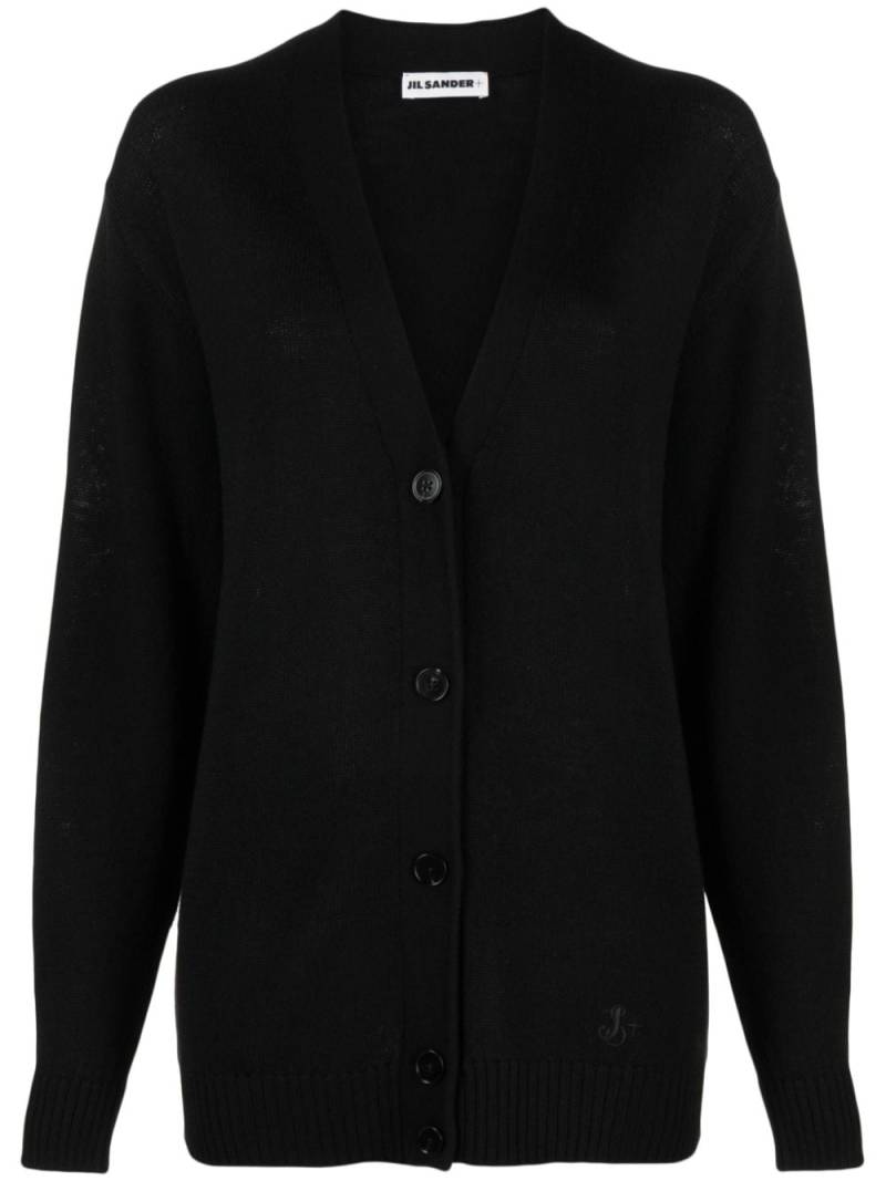 Jil Sander V-neck wool cardigan - Black von Jil Sander