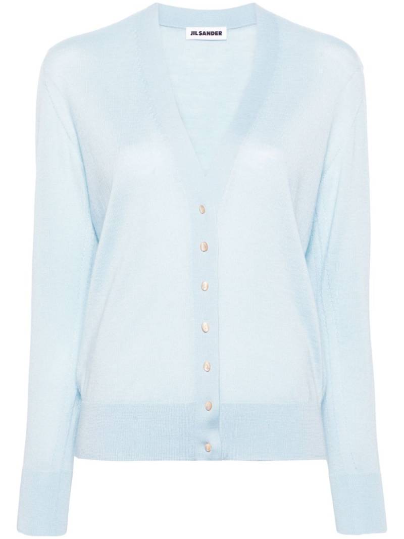 Jil Sander V-neck fine-knit cardigan - Blue von Jil Sander