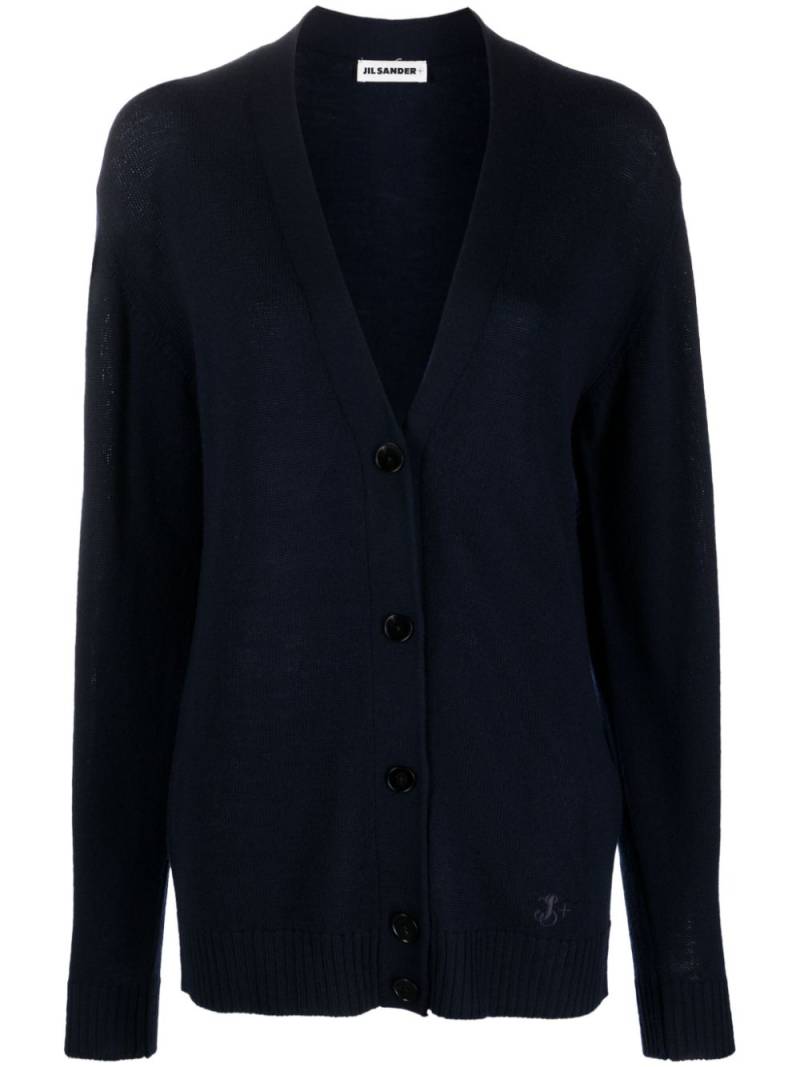 Jil Sander V-neck fine-knit cardigan - Blue von Jil Sander