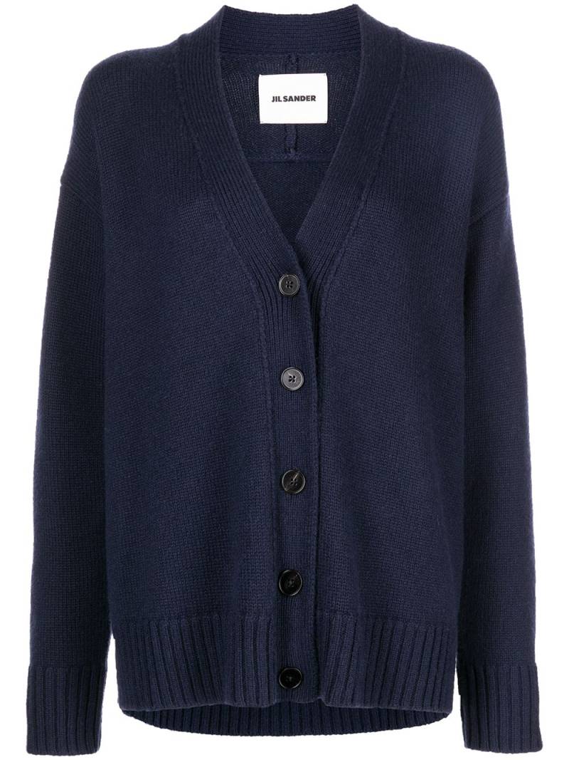 Jil Sander V-neck knitted cardigan - Blue von Jil Sander