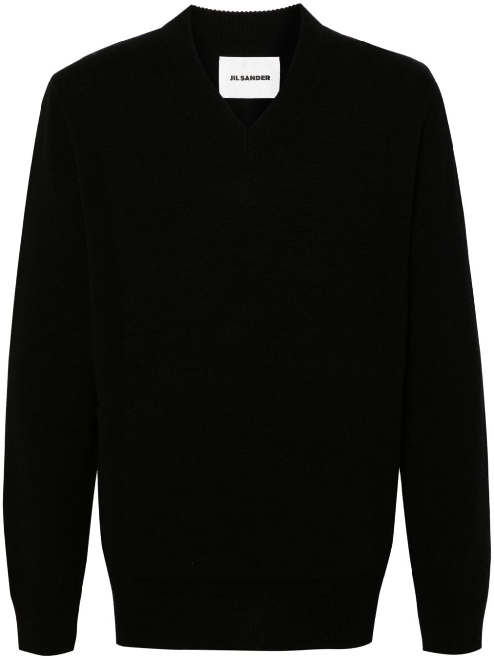 Jil Sander V-neck knitted jumper - Black von Jil Sander
