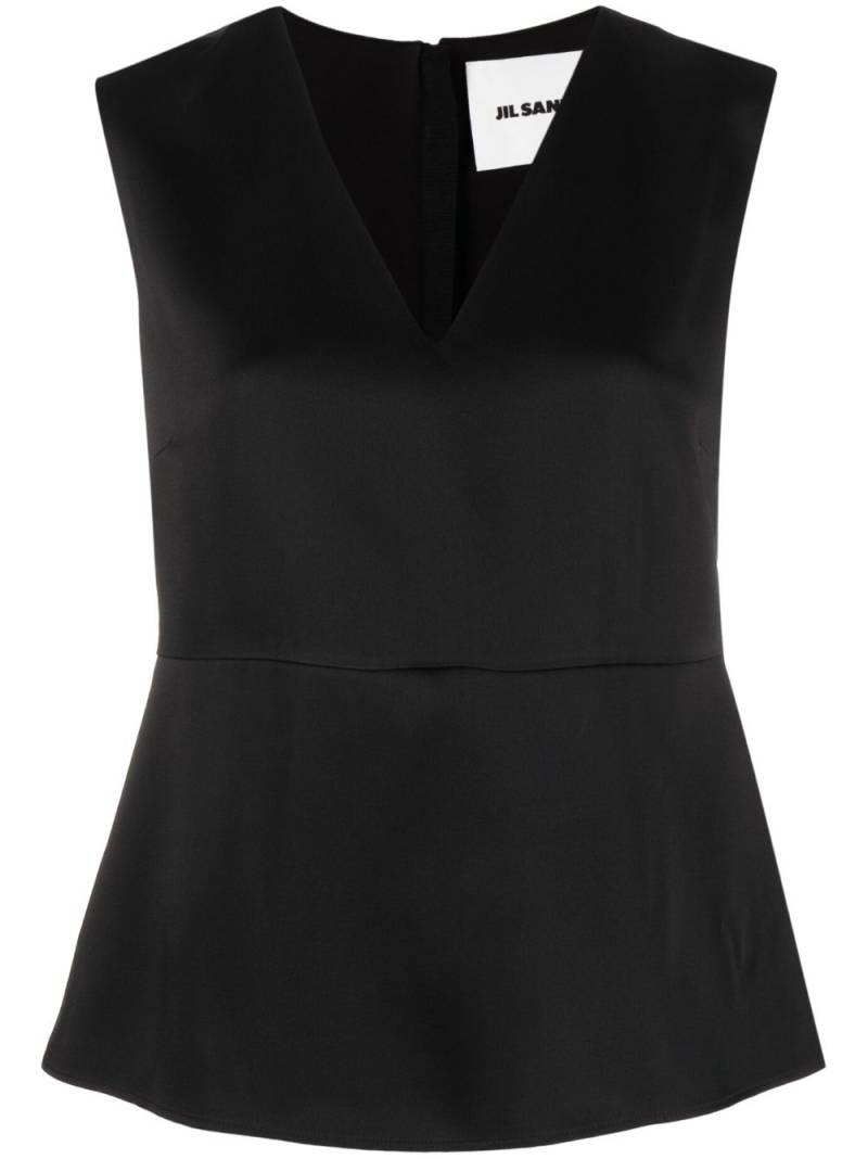 Jil Sander V-neck tank top - Black von Jil Sander