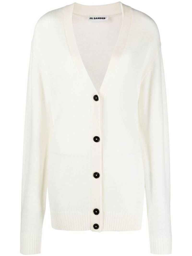 Jil Sander V-neck wool cardigan - White von Jil Sander