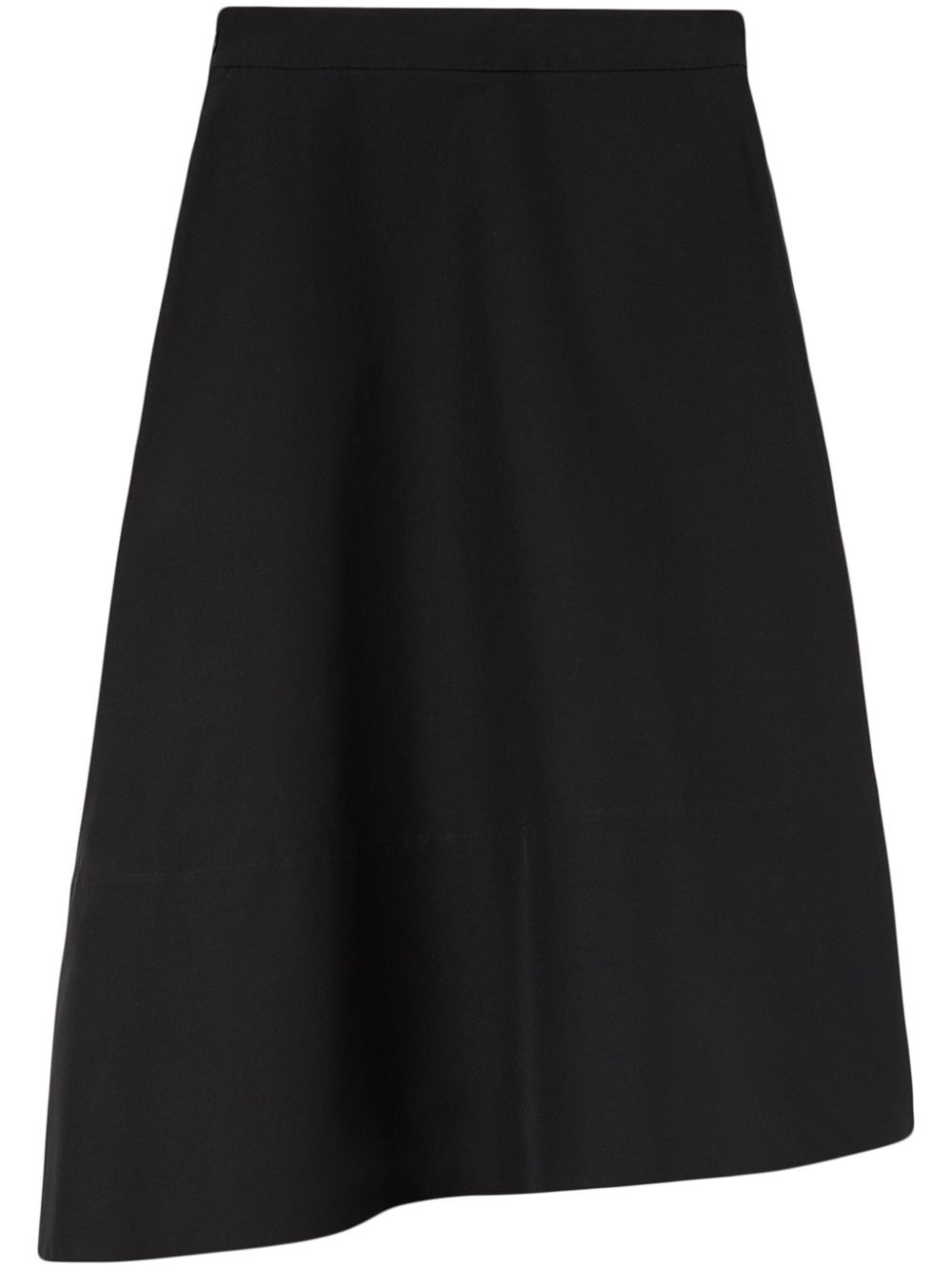 Jil Sander asymmetric midi skirt - Black von Jil Sander