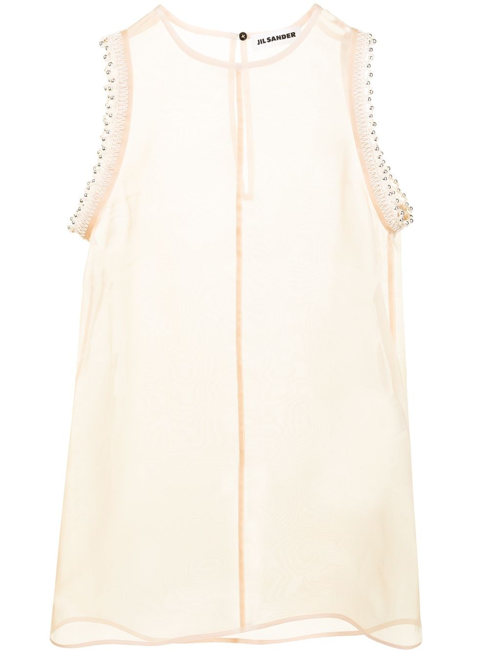 Jil Sander bead-embellished silk top - Neutrals von Jil Sander