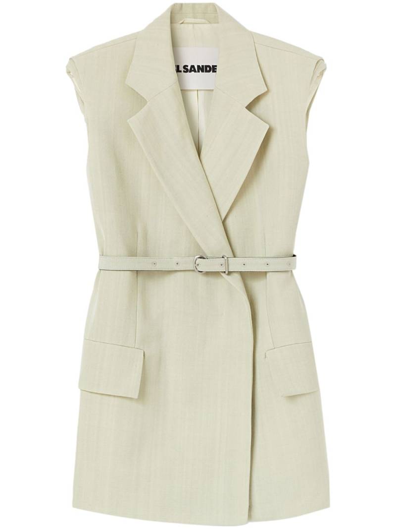 Jil Sander belted tailored gilet - Green von Jil Sander