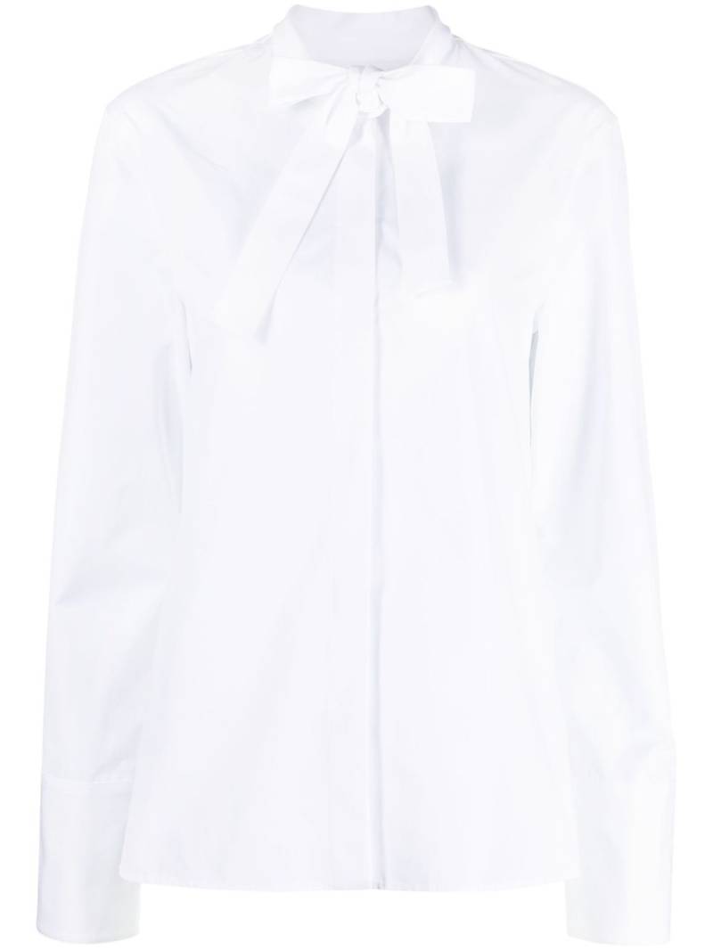 Jil Sander bow-detailing cotton shirt - White von Jil Sander