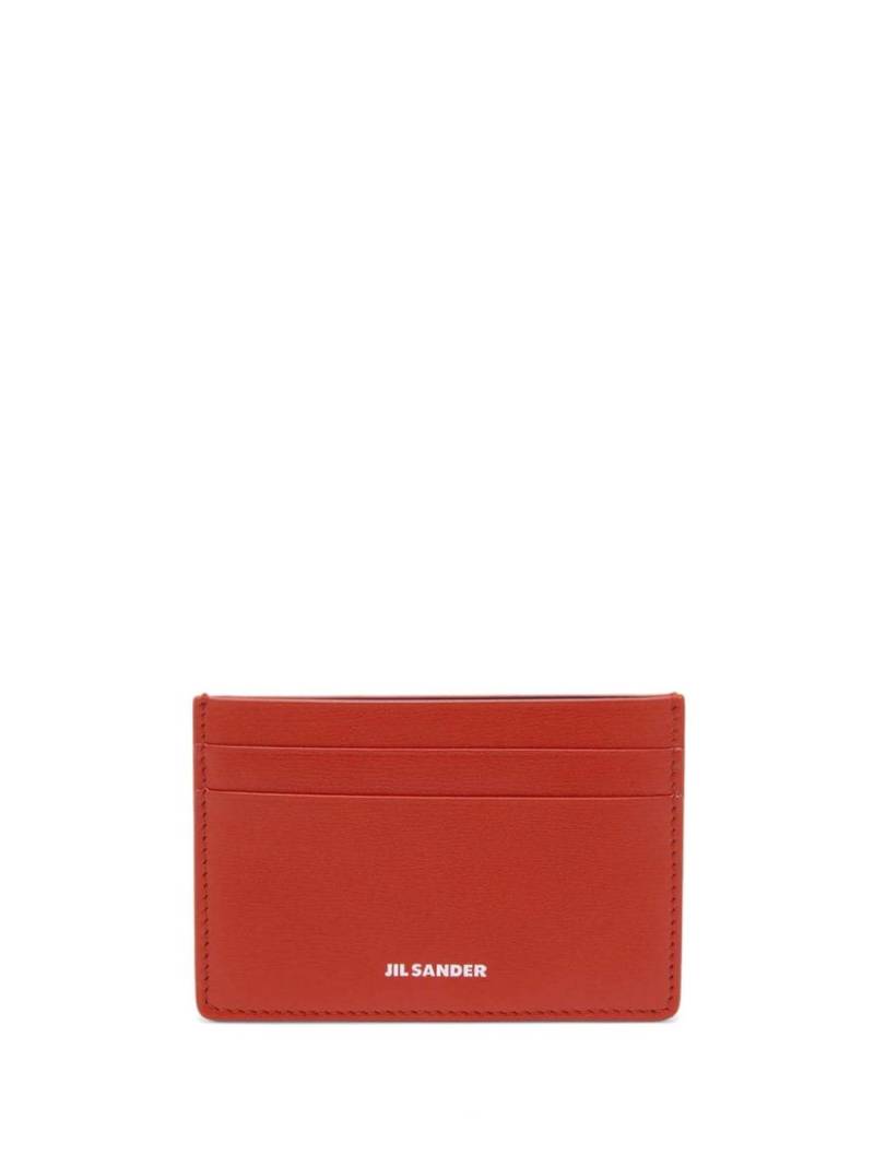 Jil Sander calf leather card holder - Red von Jil Sander