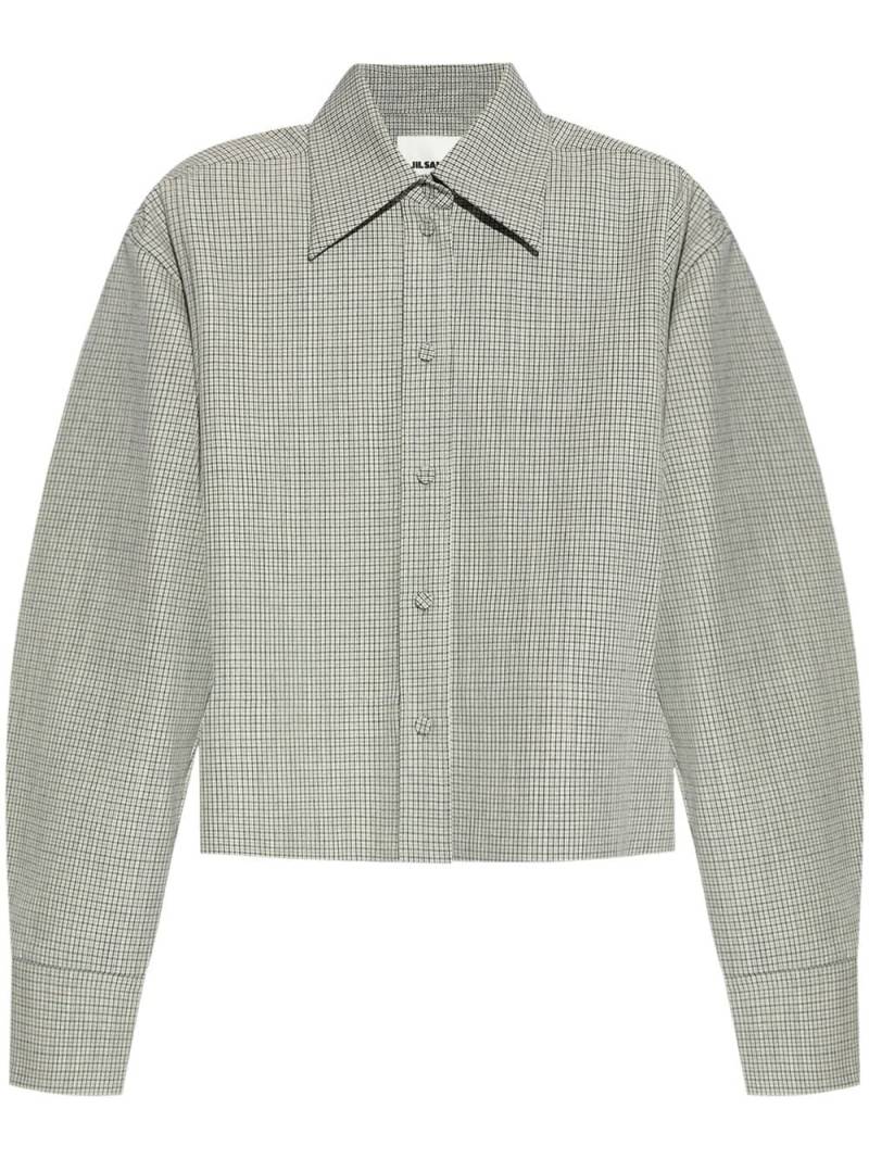 Jil Sander check-pattern wool shirt - Grey von Jil Sander