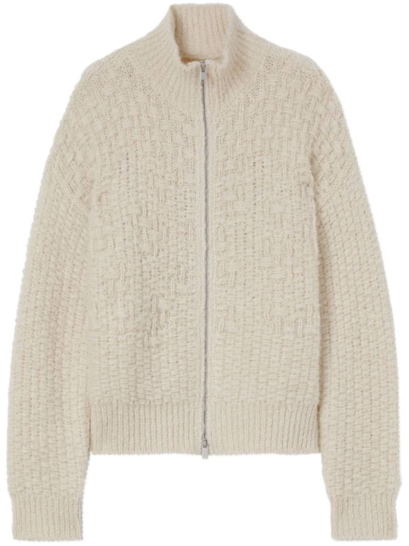 Jil Sander chunky-knit zip-up cardigan - White von Jil Sander