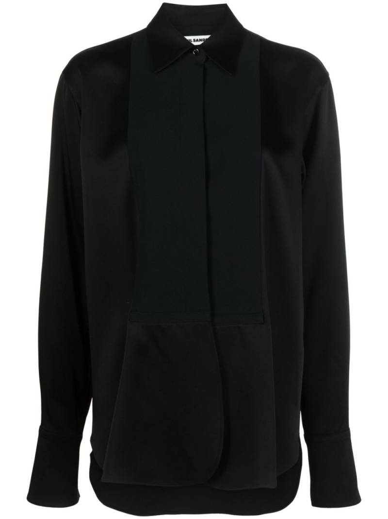 Jil Sander concealed-fastening long-sleeved shirt - Black von Jil Sander