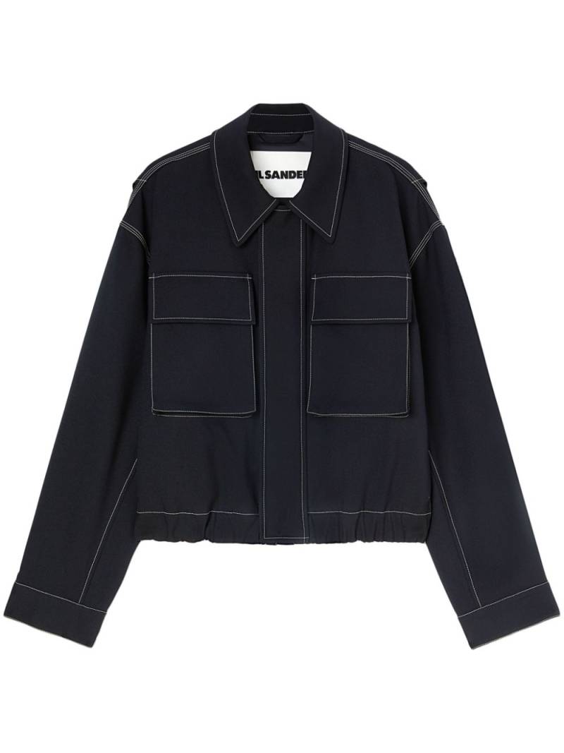 Jil Sander concealed fastening shirt jacket - Blue von Jil Sander